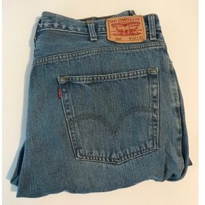 Levis 550 Relaxed Fit Mens Blue Denim Jeans 42x32 Medium Wash Tapered Leg